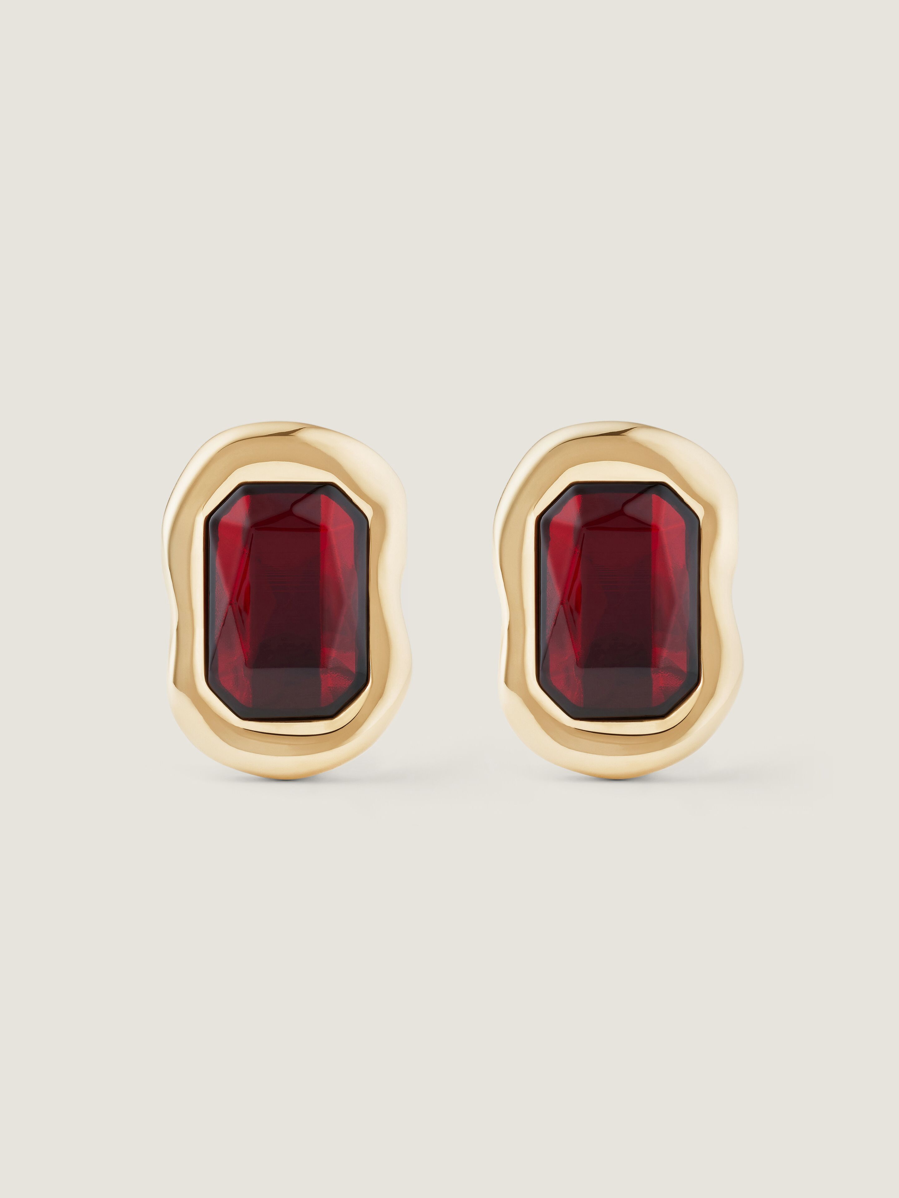 Sculptural Crystal earrings in metal and crystals